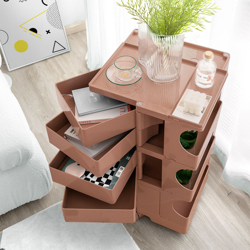 ArtissIn Bedside Table Side Tables Nightstand Organizer Replica Boby Trolley 5Tier Pink-Furniture > Living Room - Peroz Australia - Image - 6