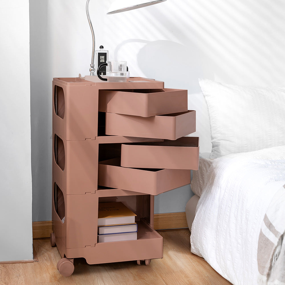 ArtissIn Bedside Table Side Tables Nightstand Organizer Replica Boby Trolley 5Tier Pink-Furniture > Living Room - Peroz Australia - Image - 1