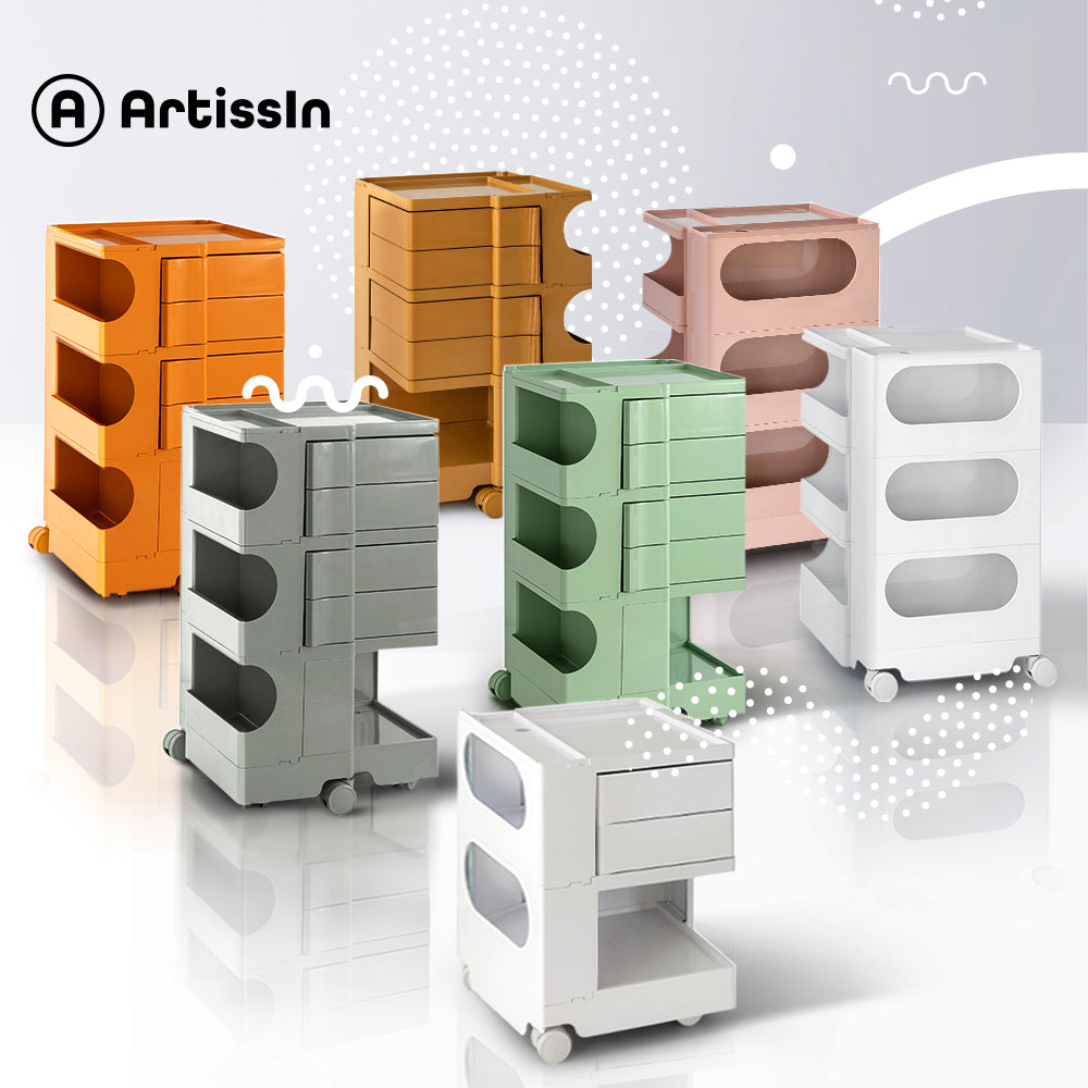 ArtissIn Bedside Table Side Tables Nightstand Organizer Replica Boby Trolley 5Tier Pink-Furniture > Living Room - Peroz Australia - Image - 10