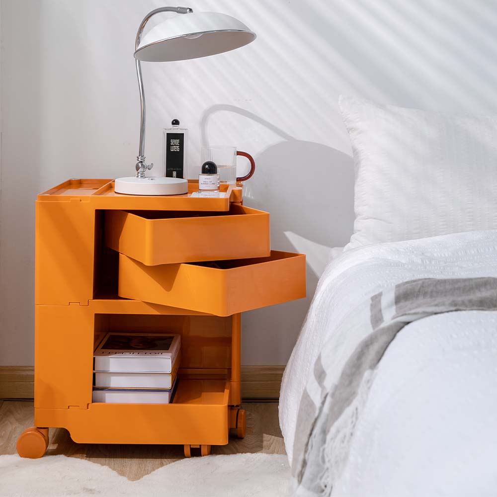 ArtissIn Bedside Table Side Tables Nightstand Organizer Replica Boby Trolley 3Tier Orange-Furniture > Living Room - Peroz Australia - Image - 5