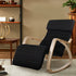 Artiss Fabric Rocking Armchair with Adjustable Footrest - Black-Furniture > Living Room - Peroz Australia - Image - 1