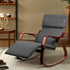 Artiss Fabric Rocking Armchair with Adjustable Footrest - Charcoal-Furniture > Living Room - Peroz Australia - Image - 1