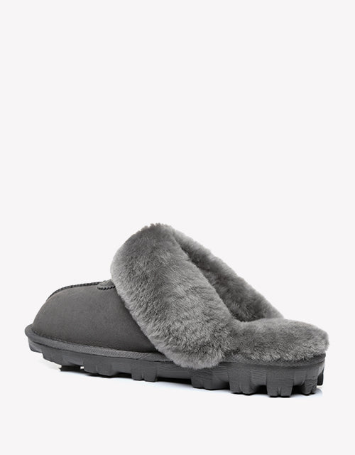 Australian Shepherd Double-Faced Sheepskin UGG Unisex Slippers Waffle Scuff Water Resistant-Slippers-PEROZ Accessories