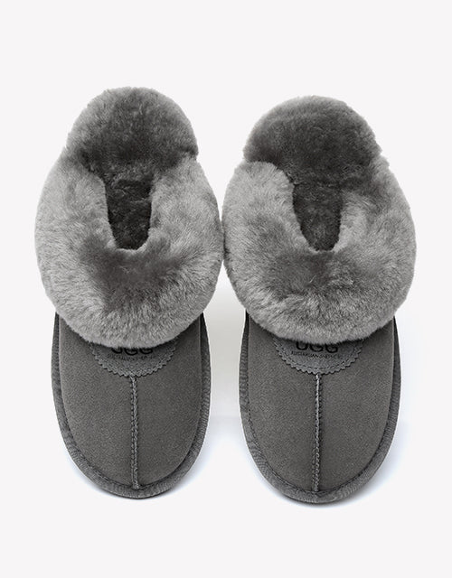 Australian Shepherd Double-Faced Sheepskin UGG Unisex Slippers Waffle Scuff Water Resistant-Slippers-PEROZ Accessories