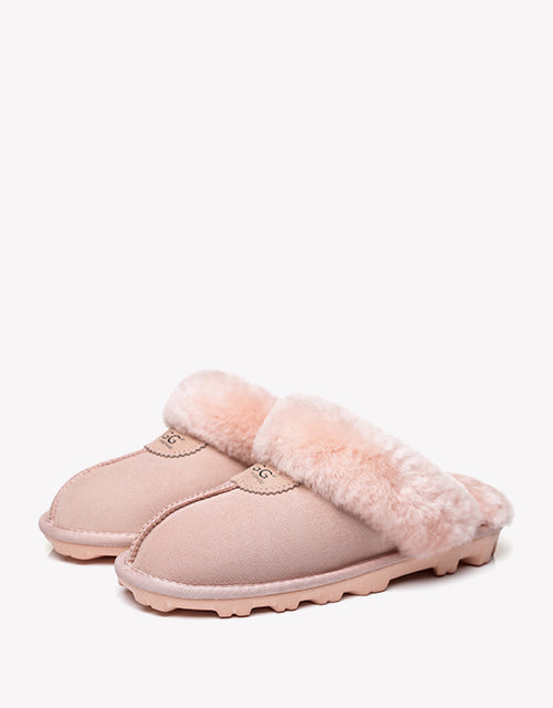 Australian Shepherd Double-Faced Sheepskin UGG Unisex Slippers Waffle Scuff Water Resistant-Slippers-PEROZ Accessories