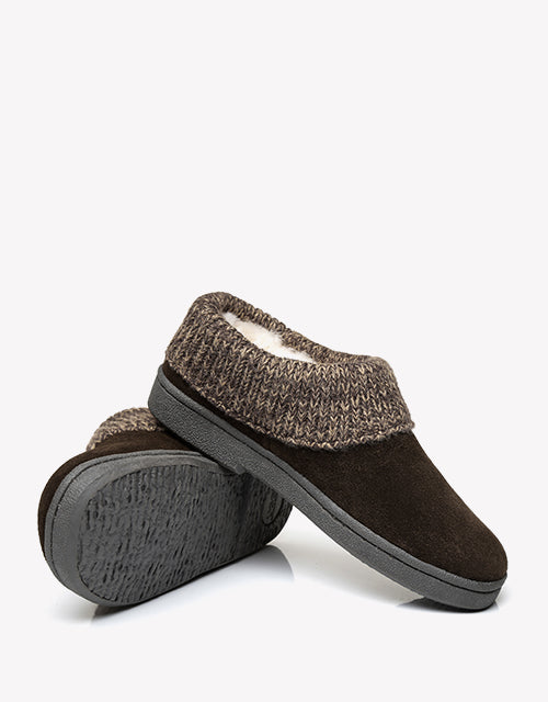 Australian Shepherd Women Knit Collar Ugg Ankle Slippers-Slippers-PEROZ Accessories