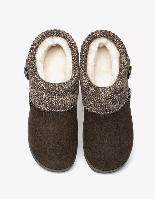 Australian Shepherd Women Knit Collar Ugg Ankle Slippers-Slippers-PEROZ Accessories