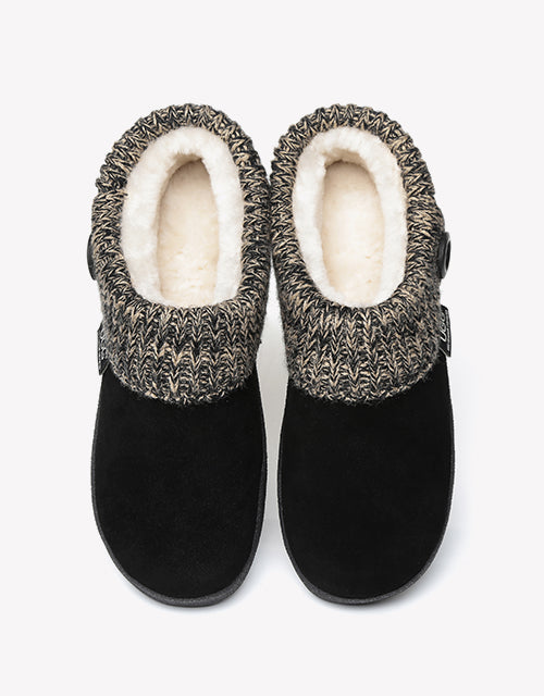 Australian Shepherd Women Knit Collar Ugg Ankle Slippers-Slippers-PEROZ Accessories