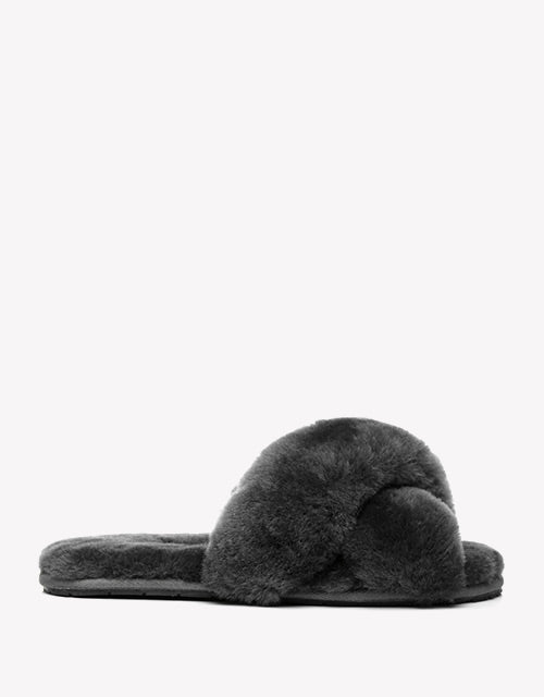 Australian Shepherd Sheepskin Wool UGG Crossover Slides Slipper Linty-Slippers-PEROZ Accessories