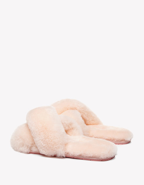Australian Shepherd Sheepskin Wool UGG Crossover Slides Slipper Linty-Slippers-PEROZ Accessories