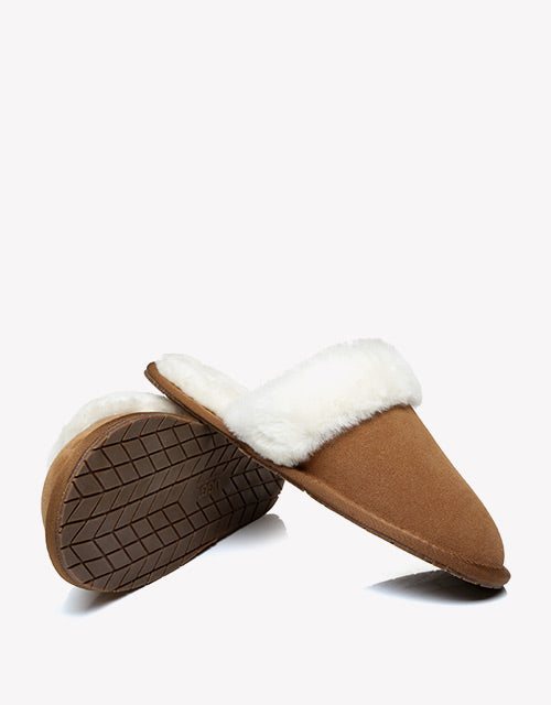 Australian Shepherd Cow Suede Upper Wool Lining UGG Slipper Lassie Water Resistant-Slippers-PEROZ Accessories