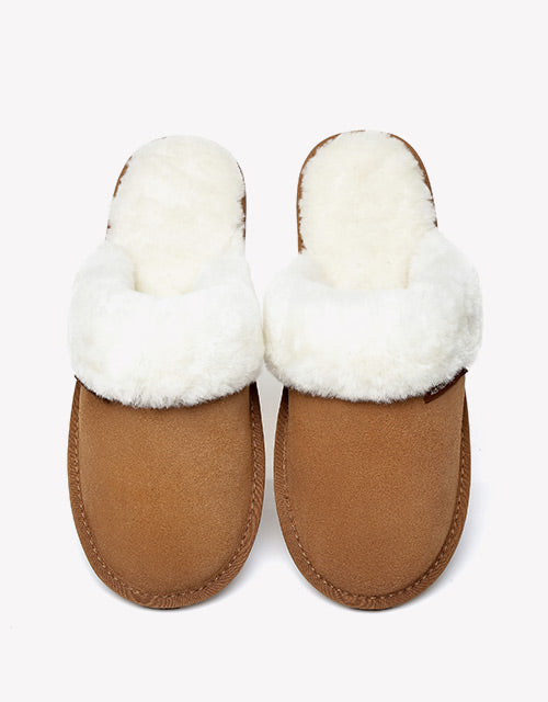 Australian Shepherd Cow Suede Upper Wool Lining UGG Slipper Lassie Water Resistant-Slippers-PEROZ Accessories