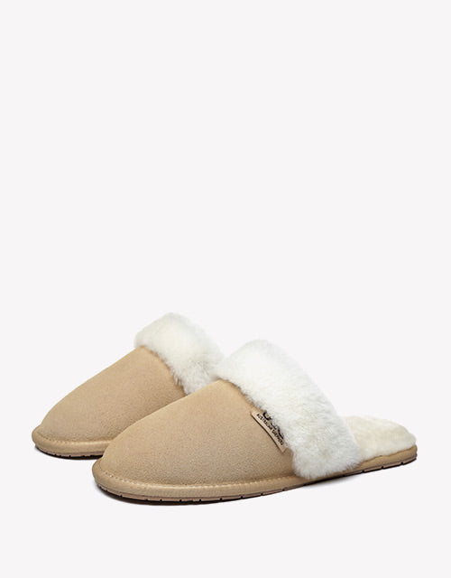 Australian Shepherd Cow Suede Upper Wool Lining UGG Slipper Lassie Water Resistant-Slippers-PEROZ Accessories