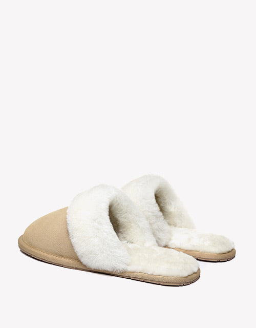 Australian Shepherd Cow Suede Upper Wool Lining UGG Slipper Lassie Water Resistant-Slippers-PEROZ Accessories