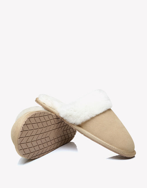 Australian Shepherd Cow Suede Upper Wool Lining UGG Slipper Lassie Water Resistant-Slippers-PEROZ Accessories