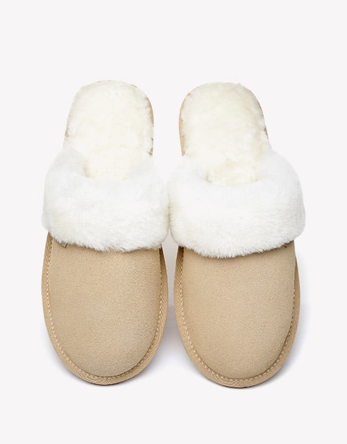 Australian Shepherd Cow Suede Upper Wool Lining UGG Slipper Lassie Water Resistant-Slippers-PEROZ Accessories