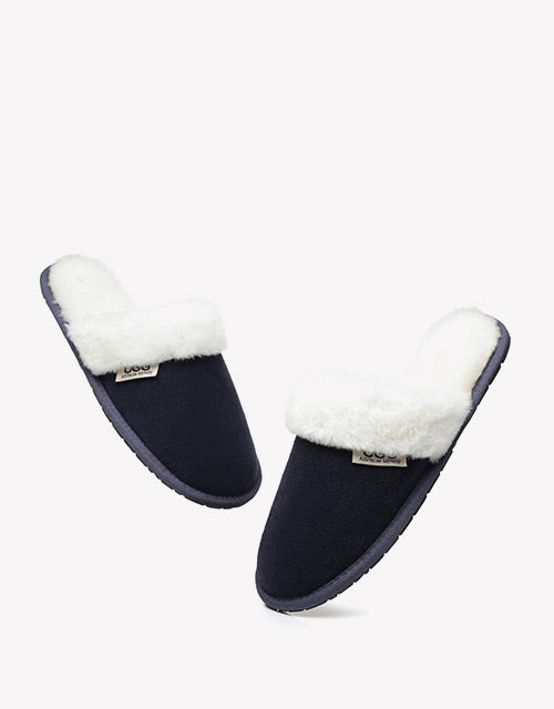 Australian Shepherd Cow Suede Upper Wool Lining UGG Slipper Lassie Water Resistant-Slippers-PEROZ Accessories