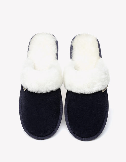 Australian Shepherd Cow Suede Upper Wool Lining UGG Slipper Lassie Water Resistant-Slippers-PEROZ Accessories