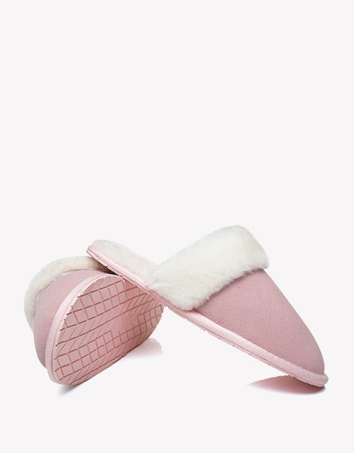 Australian Shepherd Cow Suede Upper Wool Lining UGG Slipper Lassie Water Resistant-Slippers-PEROZ Accessories