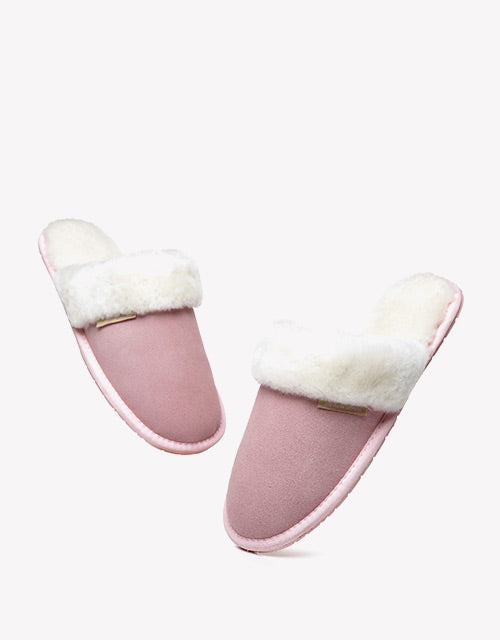 Australian Shepherd Cow Suede Upper Wool Lining UGG Slipper Lassie Water Resistant-Slippers-PEROZ Accessories