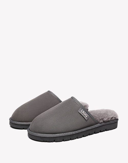 Australian Shepherd UGG Men Scuffs Slippers Sheepskin-Slippers-PEROZ Accessories