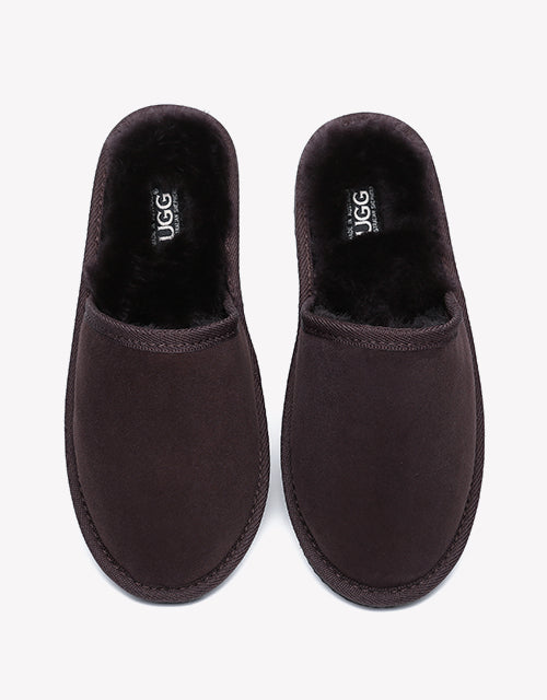 Australian Shepherd UGG Men Scuff Australian Made DoubleFace Sheepskin Water Resistant Slipper-Slippers-PEROZ Accessories