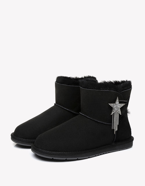 Australian Shepherd Mini UGG Boots Side Star Button Meteor-Boots-PEROZ Accessories