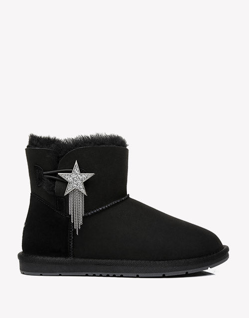 Australian Shepherd Mini UGG Boots Side Star Button Meteor-Boots-PEROZ Accessories