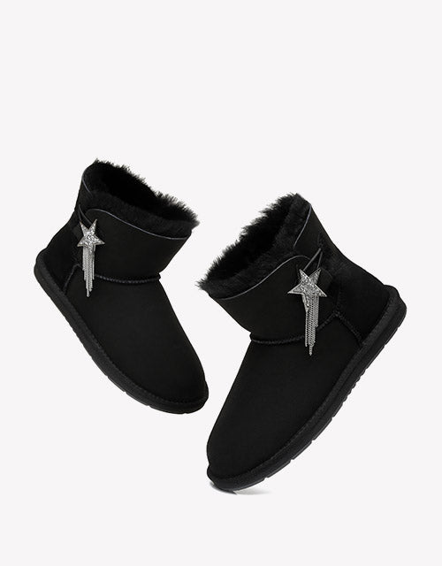 Australian Shepherd Mini UGG Boots Side Star Button Meteor-Boots-PEROZ Accessories