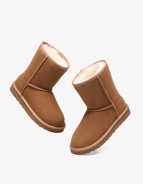 Australian Shepherd UGG Sheepskin Kids Short Classic Boots-Kid Boots-PEROZ Accessories