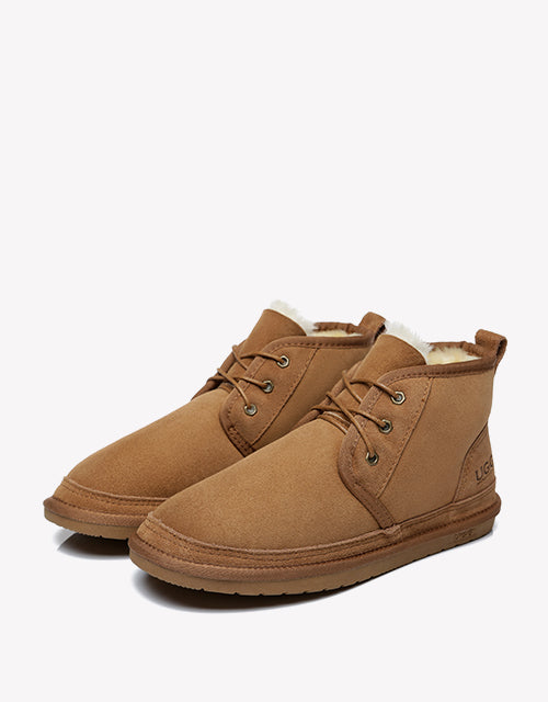 Australian ShepherdUGG Double-Faced Casual Ankle Sheepskin Cow Suede BOOTS Kelvin-Boots-PEROZ Accessories