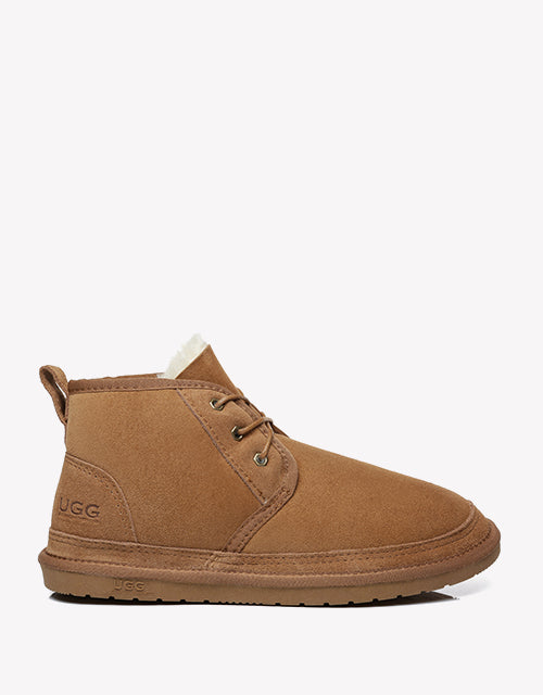 Australian ShepherdUGG Double-Faced Casual Ankle Sheepskin Cow Suede BOOTS Kelvin-Boots-PEROZ Accessories