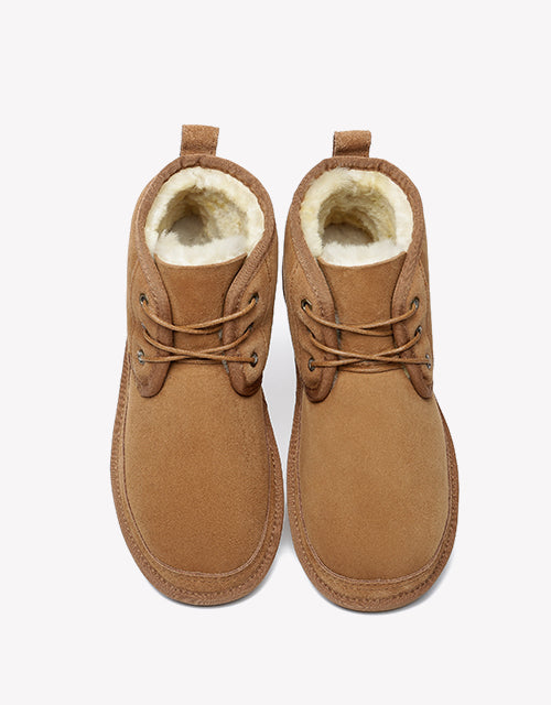 Australian ShepherdUGG Double-Faced Casual Ankle Sheepskin Cow Suede BOOTS Kelvin-Boots-PEROZ Accessories