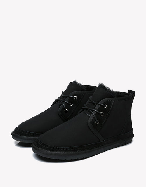 Australian ShepherdUGG Double-Faced Casual Ankle Sheepskin Cow Suede BOOTS Kelvin-Boots-PEROZ Accessories