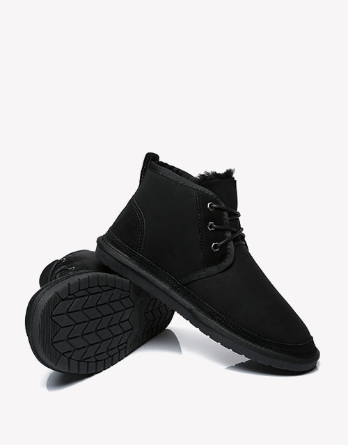 Australian ShepherdUGG Double-Faced Casual Ankle Sheepskin Cow Suede BOOTS Kelvin-Boots-PEROZ Accessories