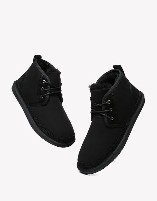 Australian ShepherdUGG Double-Faced Casual Ankle Sheepskin Cow Suede BOOTS Kelvin-Boots-PEROZ Accessories