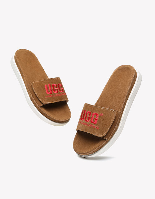 Australian Shepherd Women Slides Suede Gina-Slides-PEROZ Accessories