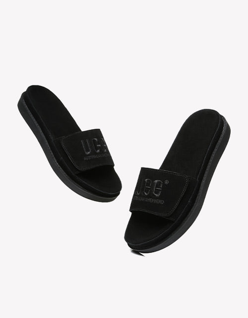 Australian Shepherd Women Slides Suede Gina-Slides-PEROZ Accessories