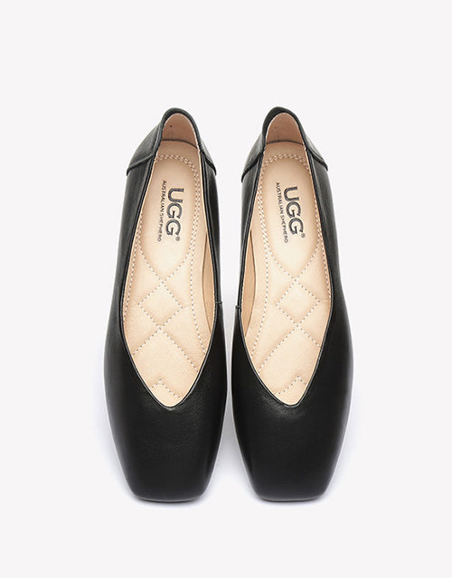 Australian Shepherd UGG Women Leather Ballet Flats Linda-Flats-PEROZ Accessories