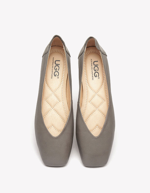 Australian Shepherd UGG Women Leather Ballet Flats Linda-Flats-PEROZ Accessories