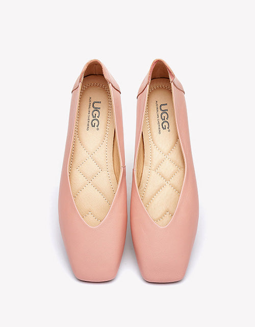 Australian Shepherd UGG Women Leather Ballet Flats Linda-Flats-PEROZ Accessories