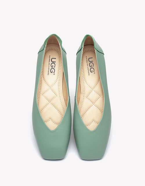 Australian Shepherd UGG Women Leather Ballet Flats Linda-Flats-PEROZ Accessories