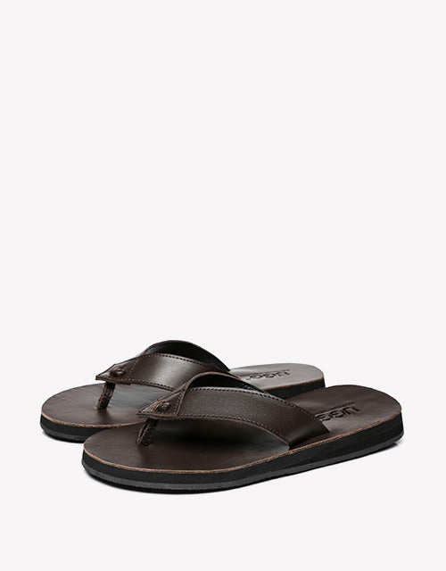 Australian Shepherd Murphy Unisex Leather Slides Thong-Slides-PEROZ Accessories