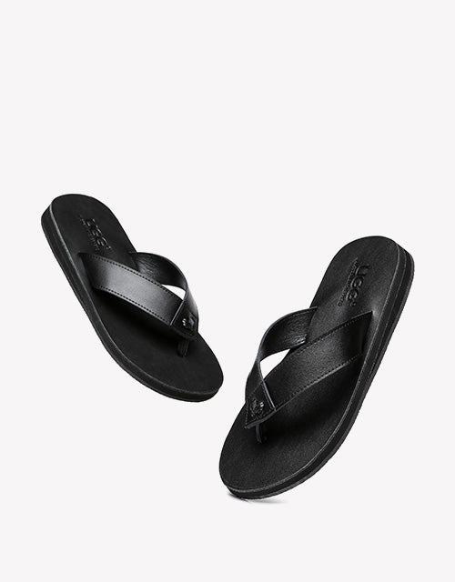 Australian Shepherd Murphy Unisex Leather Slides Thong-Slides-PEROZ Accessories