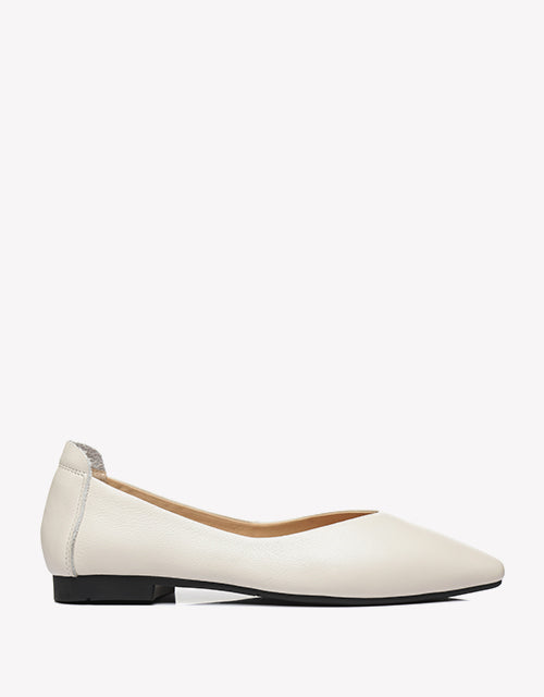 Australian Shepherd Everly Pointed Toe Ballet Leather Flats-Flats-PEROZ Accessories