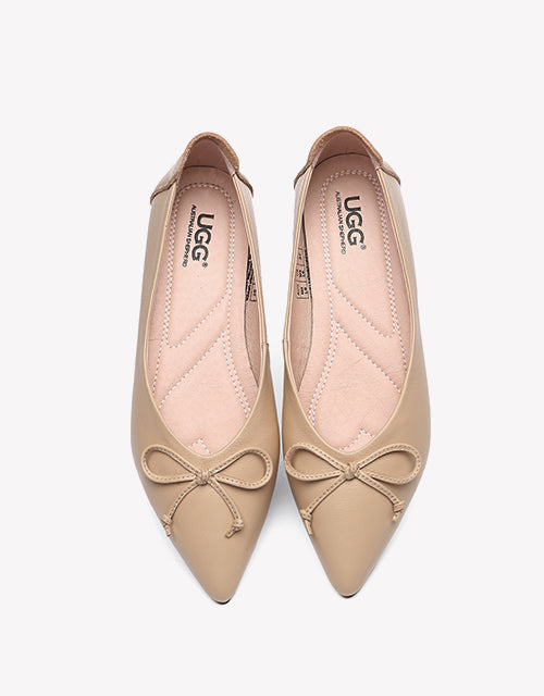 Australian Shepherd Leather Ballet Flats Women Paulina-Flats-PEROZ Accessories