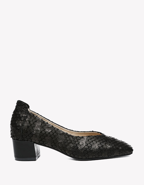 Australian Shepherd Leather Low Block Heel Women Sonja-Heels-PEROZ Accessories