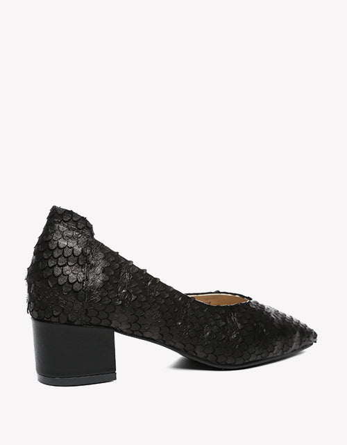 Australian Shepherd Leather Low Block Heel Women Sonja-Heels-PEROZ Accessories