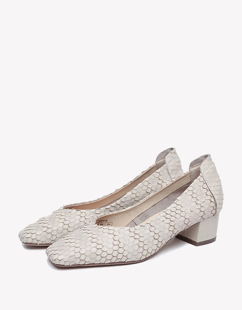 Australian Shepherd Leather Low Block Heel Women Sonja-Heels-PEROZ Accessories