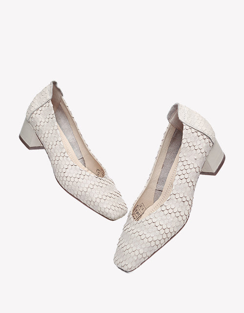 Australian Shepherd Leather Low Block Heel Women Sonja-Heels-PEROZ Accessories
